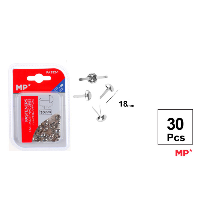 Ćwieki srebrne 18mm 30szt PA352-1 MP